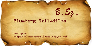 Blumberg Szilvána névjegykártya